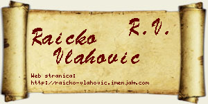 Raičko Vlahović vizit kartica